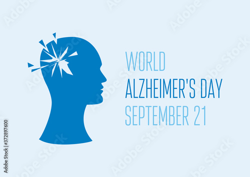 World Alzheimer's Day vector. Head of a man with mental illness vector. People with Alzheimer's disease icon vector. Mental health icon. Alzheimer's Day Poster, September 21. Important day