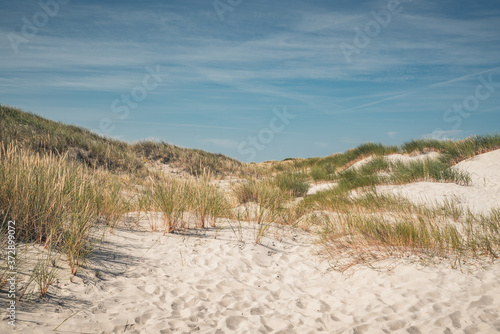 Sunny day on sandy beach - Leba, Poland