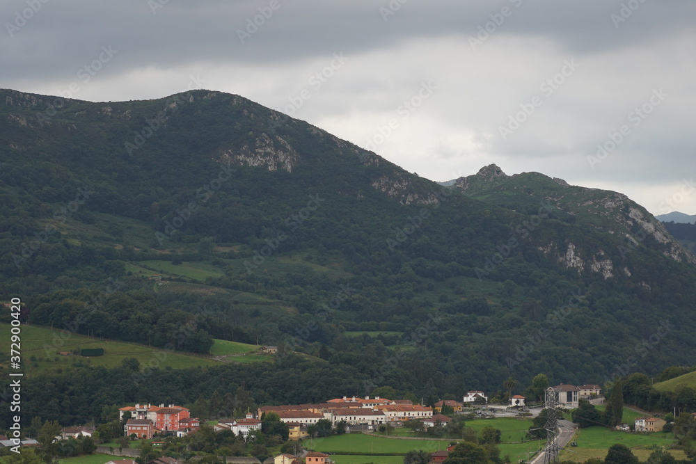 Asturias.  Bueño, the beautiful villlage of Horreos in Oviedo, Asturias. Spain