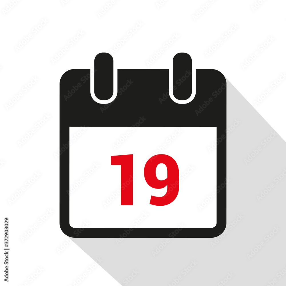 simple calendar icon 19 on white background vector illustration EPS10 simple calendar icon 19 on white background vector illustration EPS10