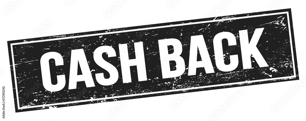 Fototapeta premium CASH BACK text on black grungy rectangle stamp.