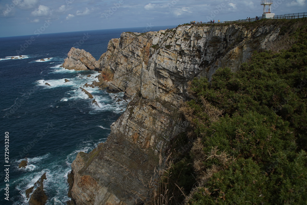 Asturias. The Cape Peñas.Cliffs landscape in Spain