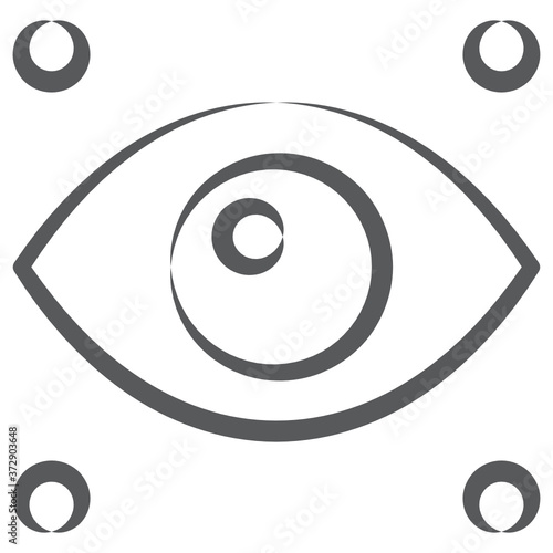 
Doodle line  icon design of an eye showing, observe concept 
