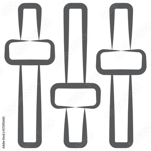 
Music equalizer slots, parameters icon of doodle line vector design 
