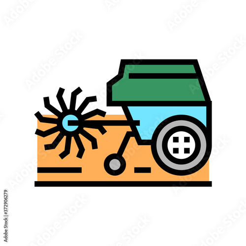 cultivator machine color icon vector. cultivator machine sign. isolated symbol illustration