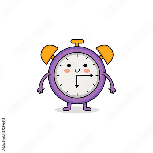 Cute clock cartoon character