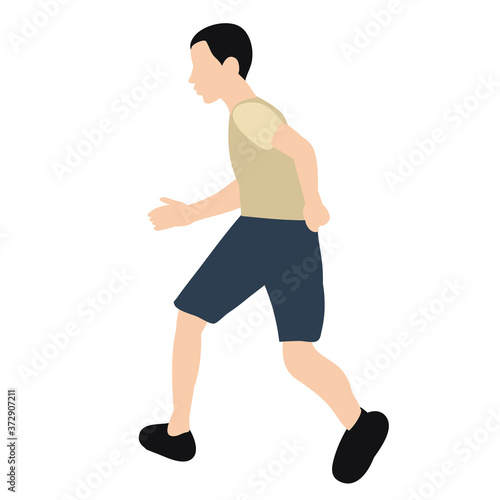 vector, isolated, boy in flat style, running © zolotons