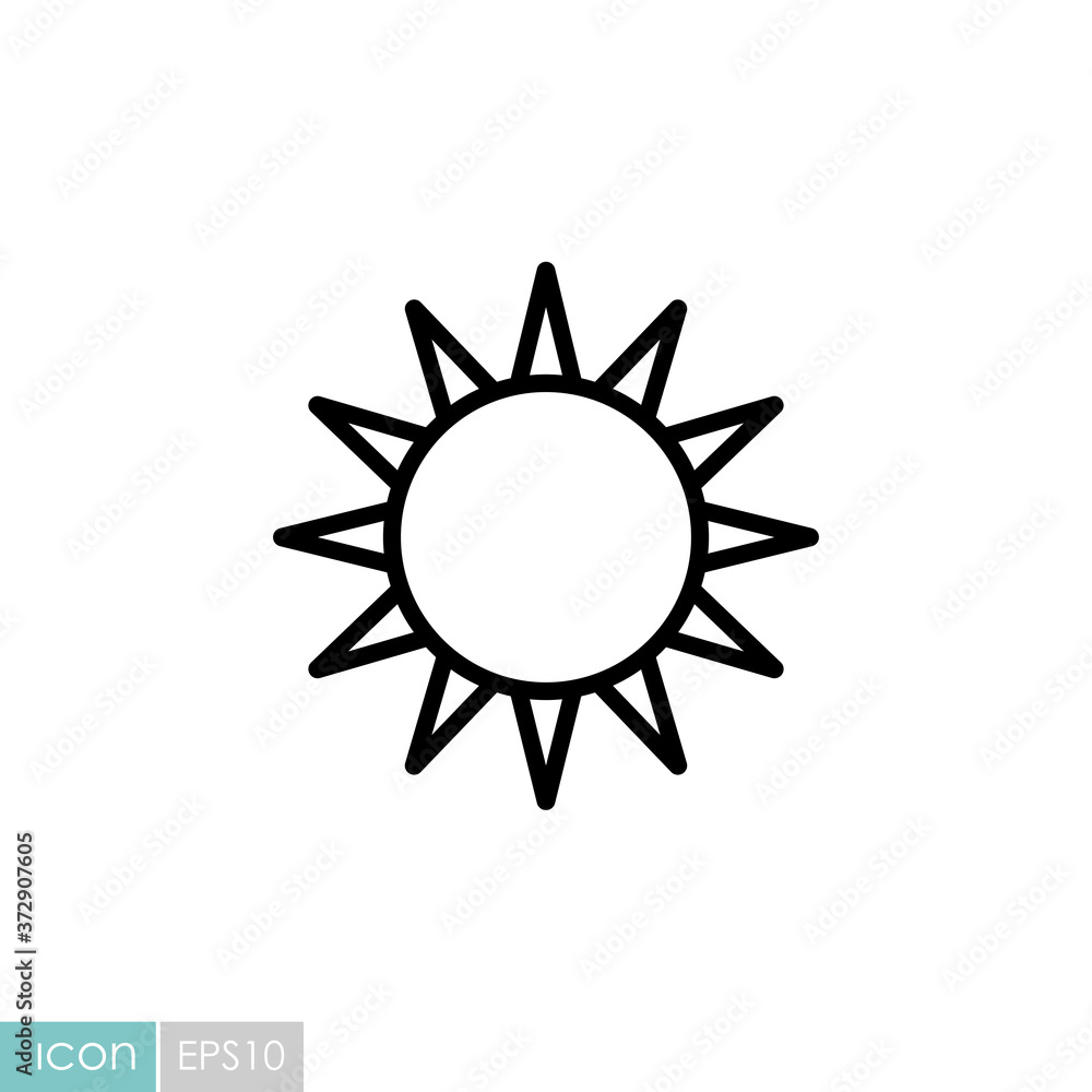 Sun vector icon. Weather sign Sun vector icon. Weather sign