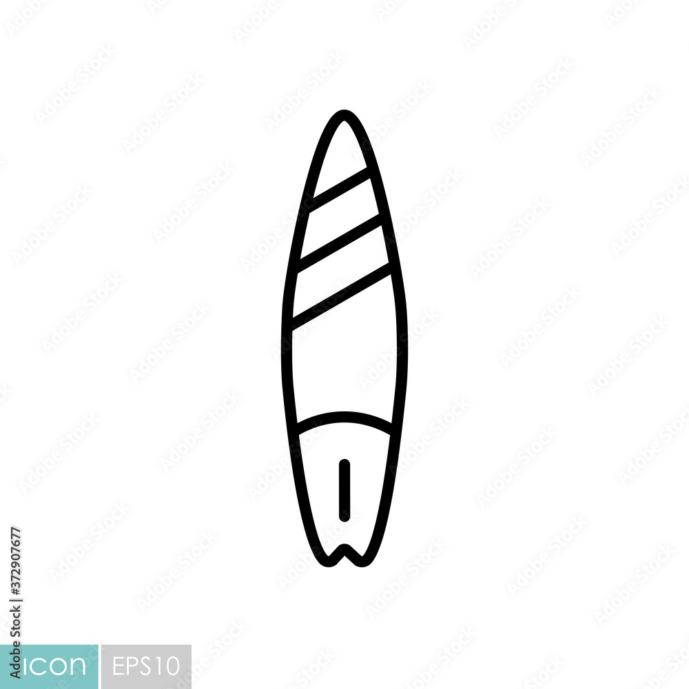 Surfboard flat vector icon design isolated Surfboard flat vector icon design isolated