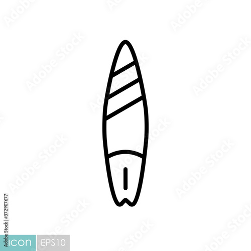 Surfboard flat vector icon design isolated