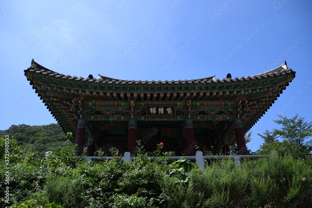 Traditional Buddhist temple building structure. Traditional Buddhist temple building structure.