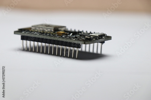 Obraz na płótnie Open source firmware used in making iot projects prototype on white background