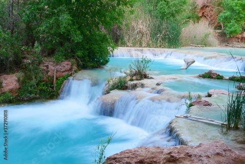 Water flow along the creek at Campground, Havasupai Indian Reservation, Arizono, United States