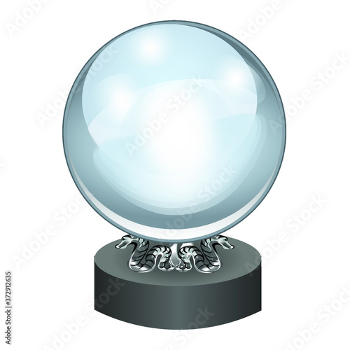 Magic ball of predictions on a white background. Vector illustration