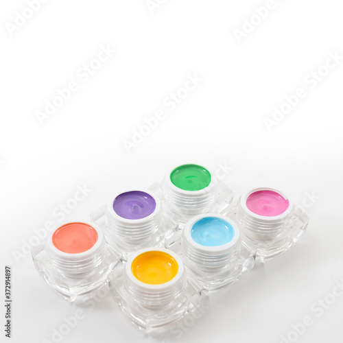 photography of manicure with white background. product concept