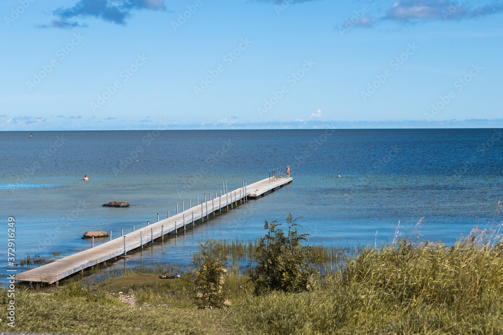 rural beach with dock