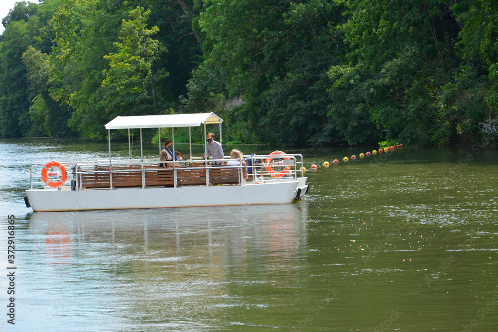 Naklejka premium ferry on the canal