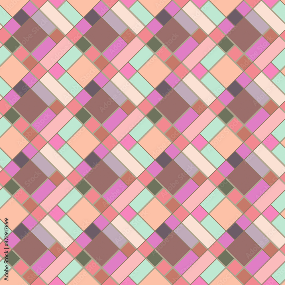 Patchwork, mosaic and geometric elements, seamless pattern. Patchwork, mosaic and geometric elements, seamless pattern.