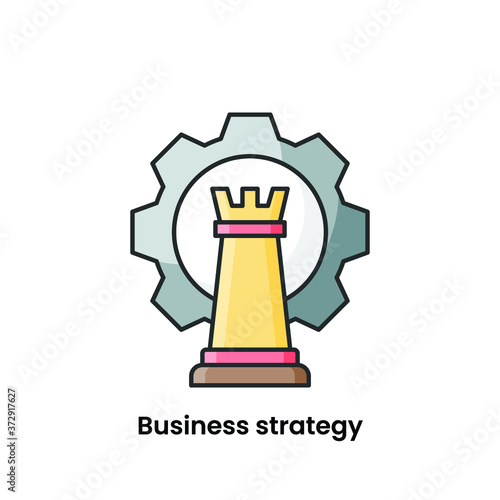 business corporate planning, flat icon of business strategy