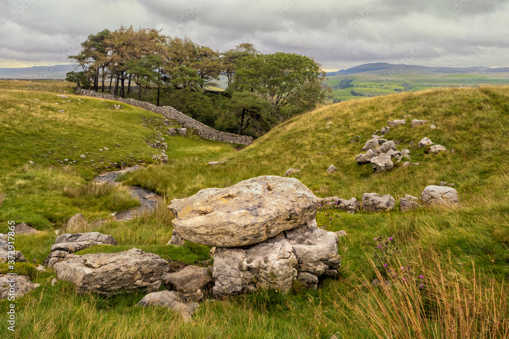 Alum Pot is a pothole with a large open shaft at a surface elevation of 343 metres on the eastern flanks of Simon Fell