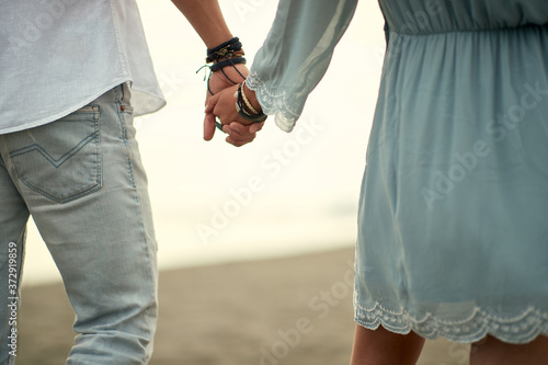 Young couple in love on the beach