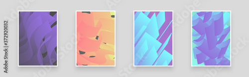 Abstract volumetric illustration for poster, flyer, brochure. Dynamic composition with trendy liquid fluid 3d shapes. Minimal backdrop, background. Eps10 vector.