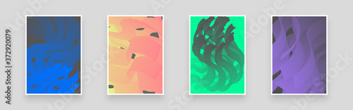 Abstract volumetric illustration for poster, flyer, brochure. Dynamic composition with trendy liquid fluid 3d shapes. Minimal backdrop, background. Eps10 vector.