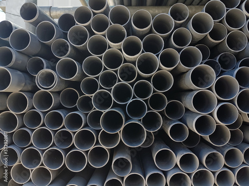 pipes plastic pvc stacked many background