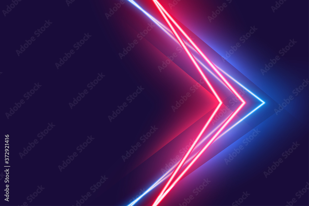 stylight neon light effect poster in red and blue colors - obrazy, fototapety, plakaty 