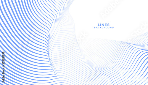 stylish blue wavy lines abstract background design