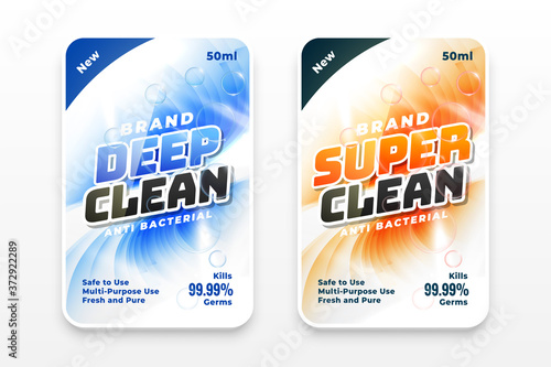 super cleaner and disinfectant labels set of two