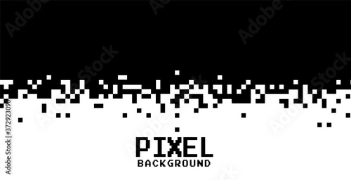 black and white pixels background in flat style