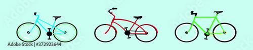 Bicycle with various models. isolated vector illustration on blue background