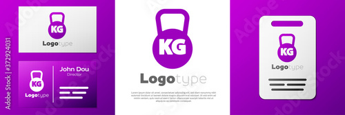 Logotype Kettlebell icon isolated on white background. Sport equipment. Logo design template element. Vector.