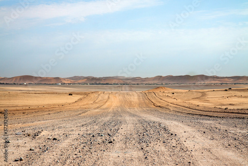Unpaved road in the Namib desert  Namibia
