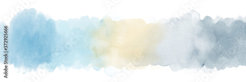 Light blue and gray gradient painted watercolor abstract background