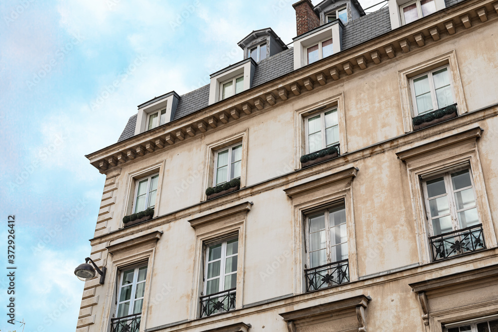Traditional architecture of residential buildings. Paris