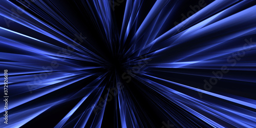 Fast speed line motion zoom or beam glowing light rays abstract background.