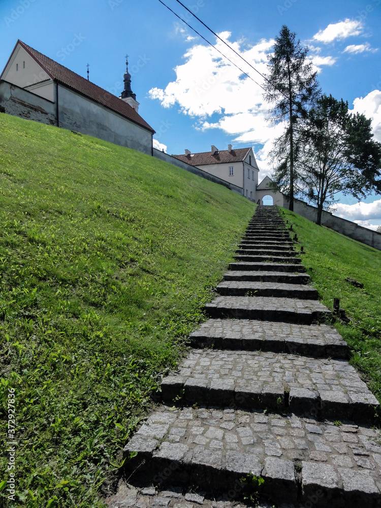 Steps leading to the Camaldolese hermitage, Wigry, Poland