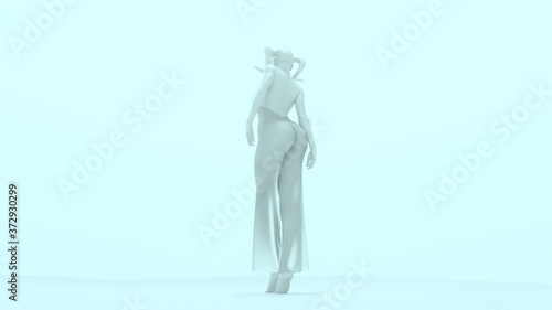 Woman In a Transparent Dress and Headdress 3d illustration 3d render 