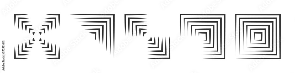 Geometric shape lines. Lines for animation. Vector illustration Geometric shape lines. Lines for animation. Vector illustration