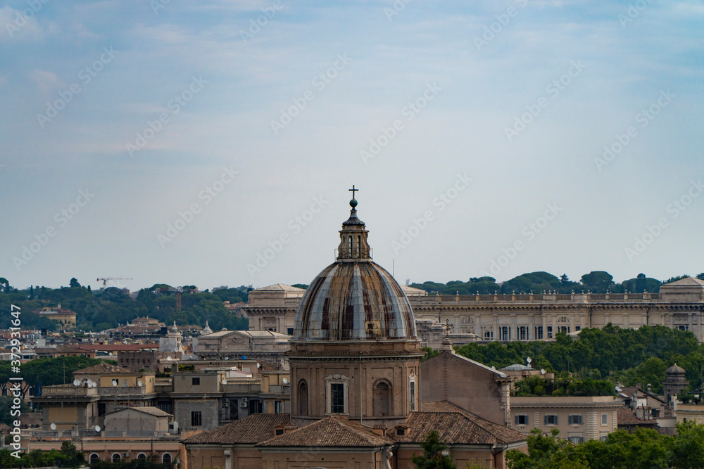 Rome, Italy: a panoramic view of the city from the Janiculum Terrace