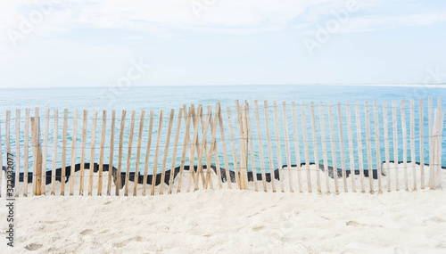Long Beach Island oceanic background with fence 