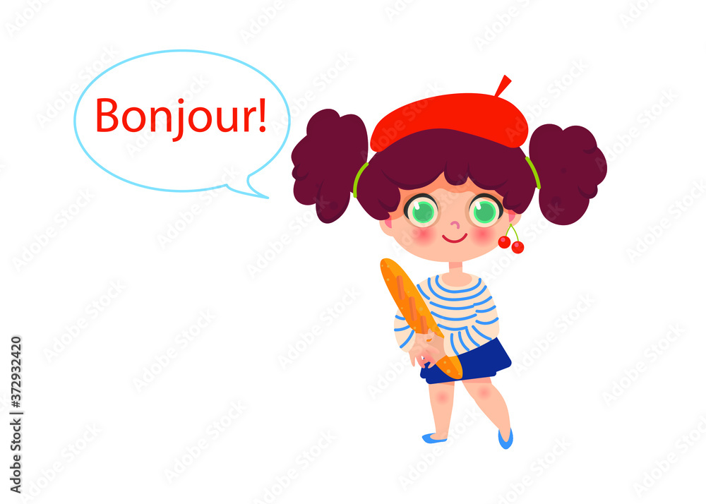Little french girl saying 