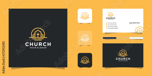 church logo line art and inspiration business card
