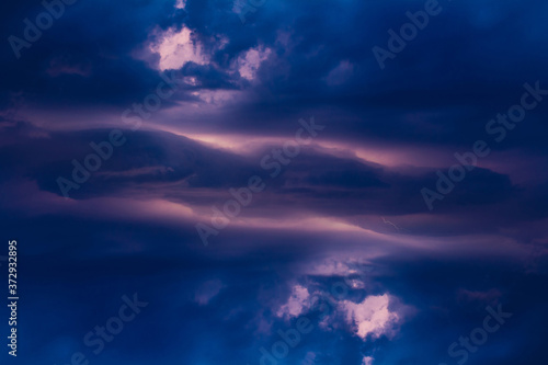 Dramatic horizontal clouds background © Ok