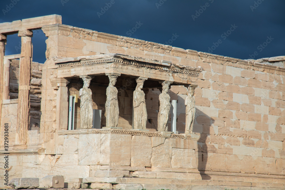 The Porch of the Caryatids in Athens Greece