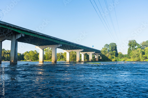 Beautiful bridge at sunset on the Saluda River in Columbia  South Carolina