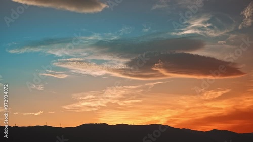 夕方の夕景　タイムラプス