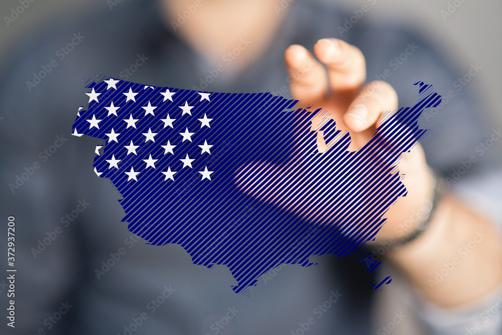 Naklejka premium Usa America flag democracy banner